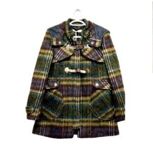 New! Whistles Wool & Mohair Green Plaid Pea Coat | 2
